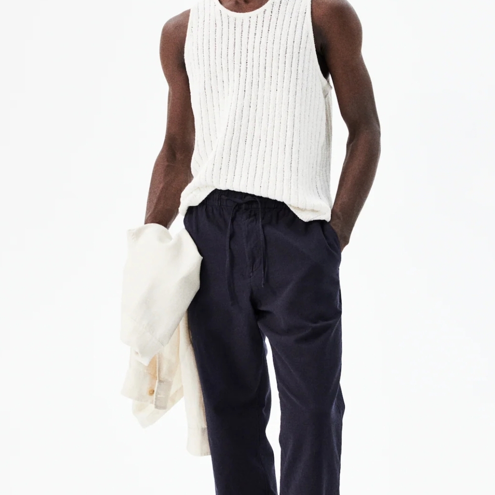 Navy Drawstring Pants - Picture 5 of 8